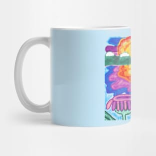 on the beach at sunset Mug